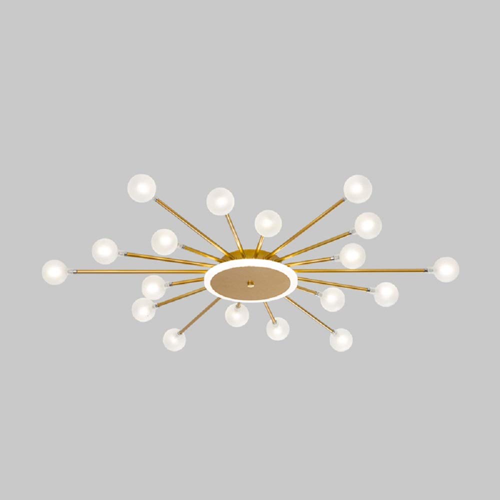 Gold and Black Nordic Metal LED Flush Ceiling Light for Living Room
