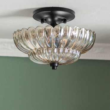 Flush Mount Ceiling Light Luna Glass Umbrella
