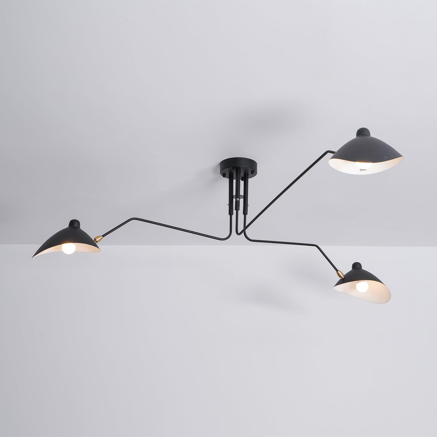 Ceiling Light Three Industrial Arm