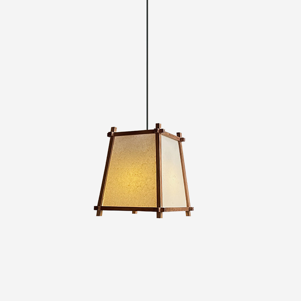 Warm Glow Geometric Fabric Pendant Light