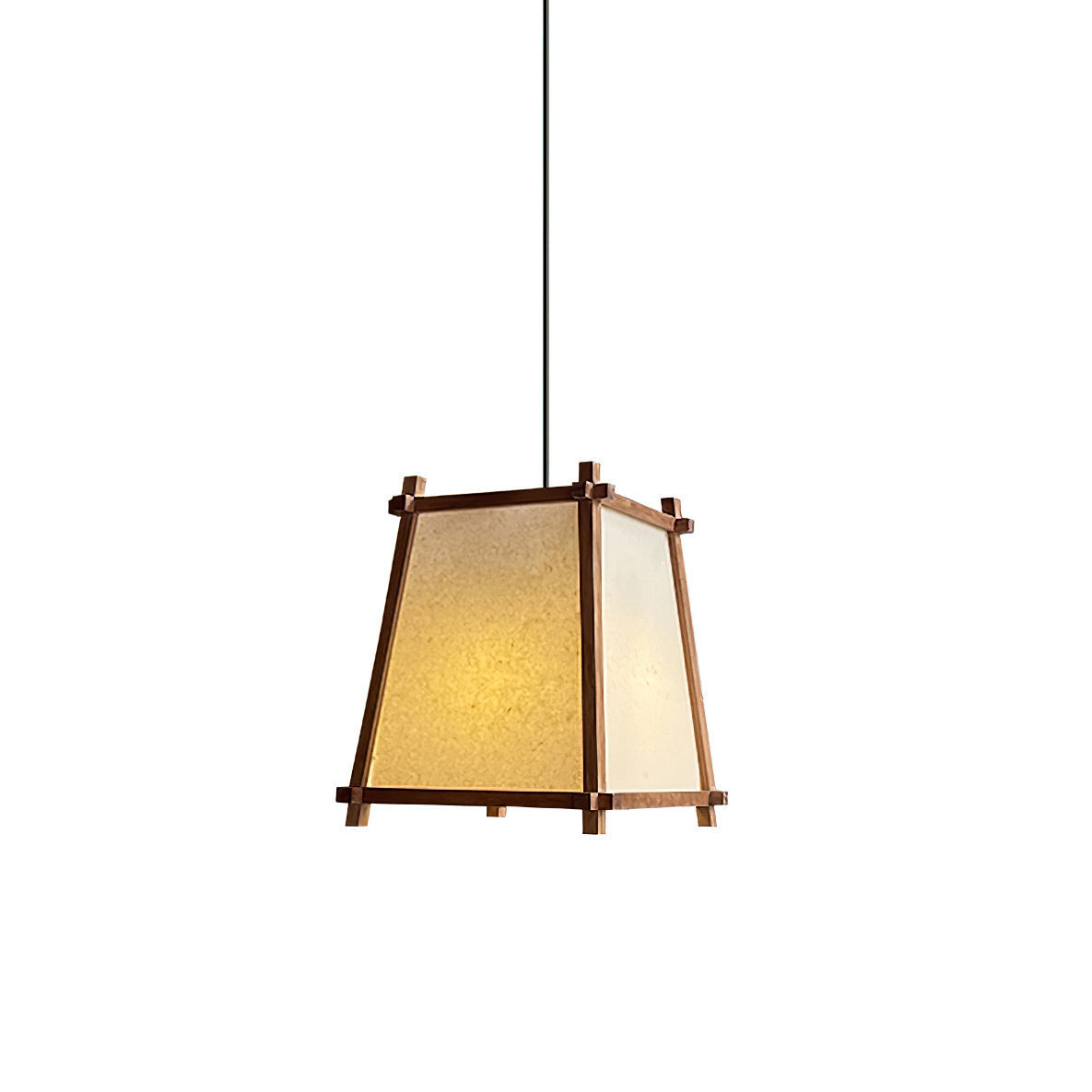 Warm Glow Geometric Fabric Pendant Light