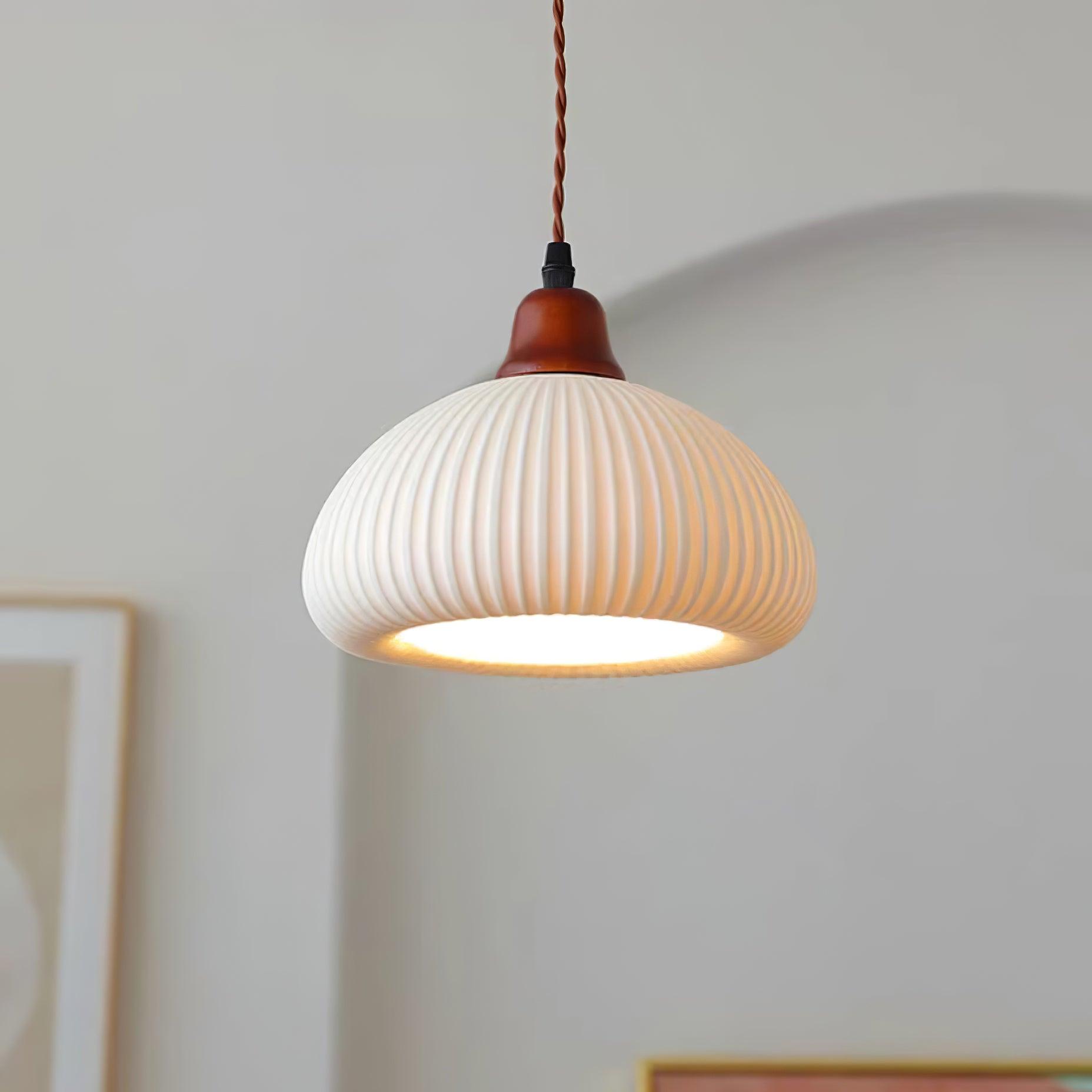 Ceramic Globe Pendant Light With Warm Glow