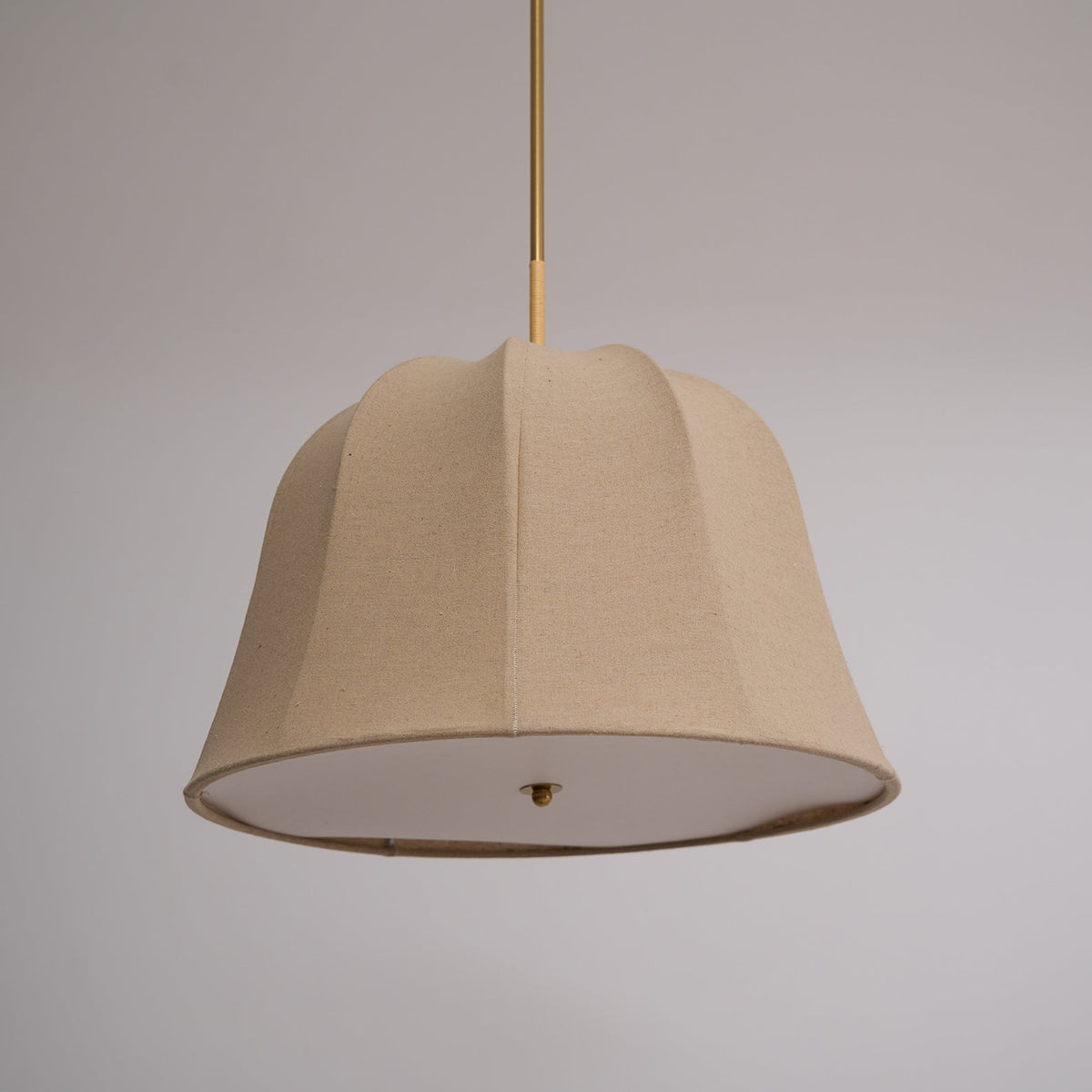 Cozy Warm Glow Fabric Bell Shade Pendant Light