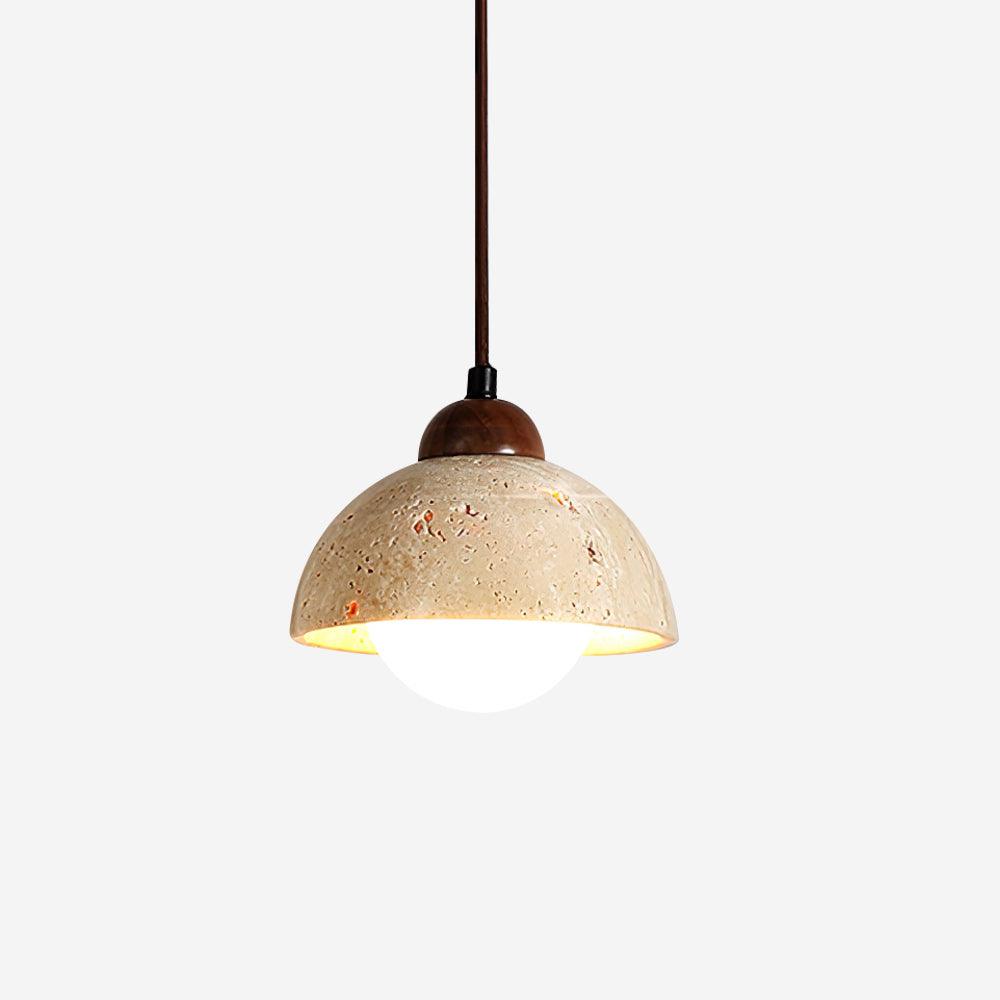 Warm Ambient Glow Pendant Lamp With Wood Top