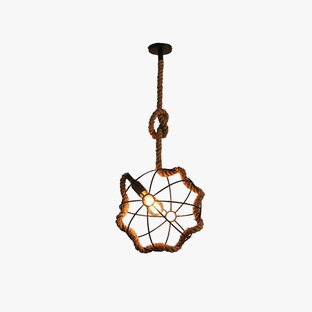 With Rope Accent Retro LED Pendant Light