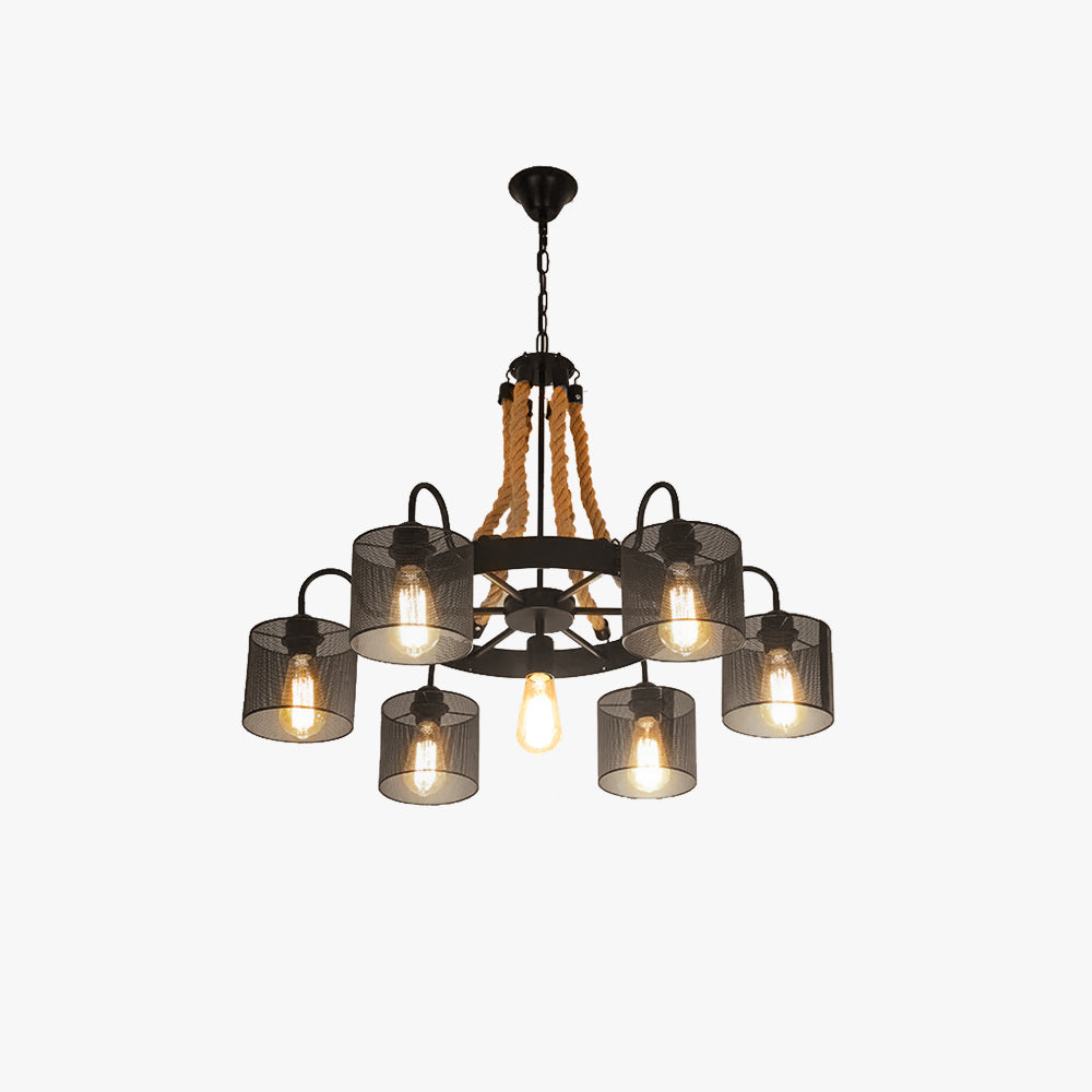 Vintage Lighting Rustic Rope Pendant Light