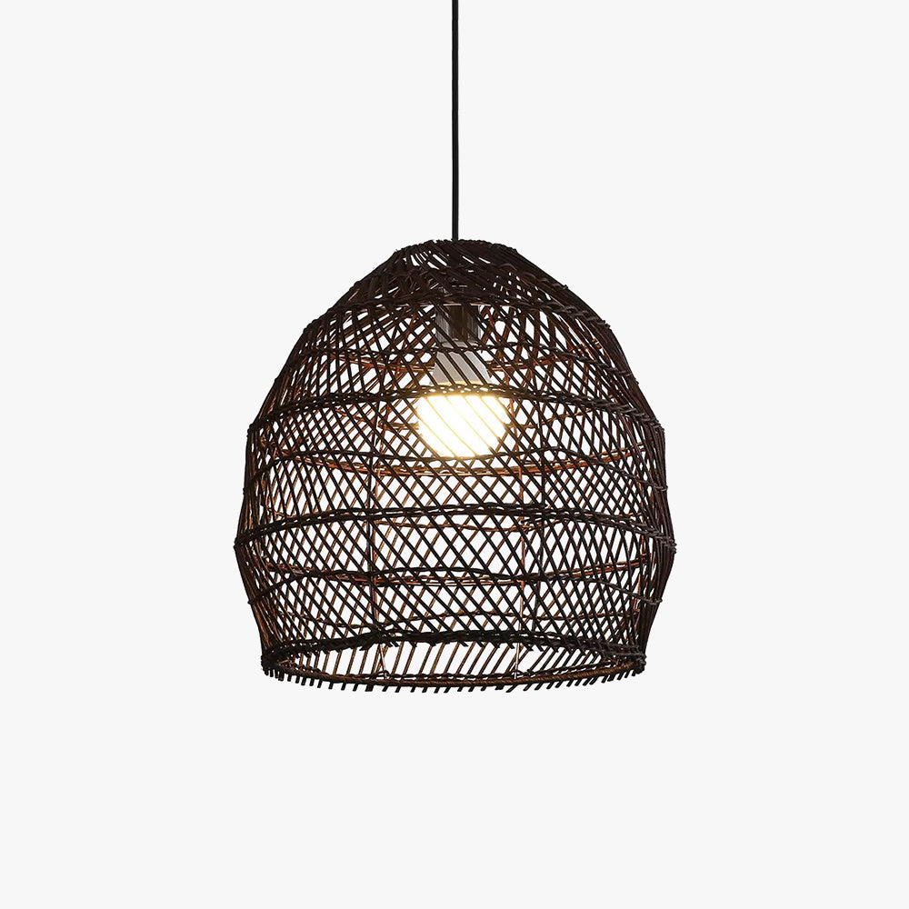 Rattan Accent Retro Led Pendant Light