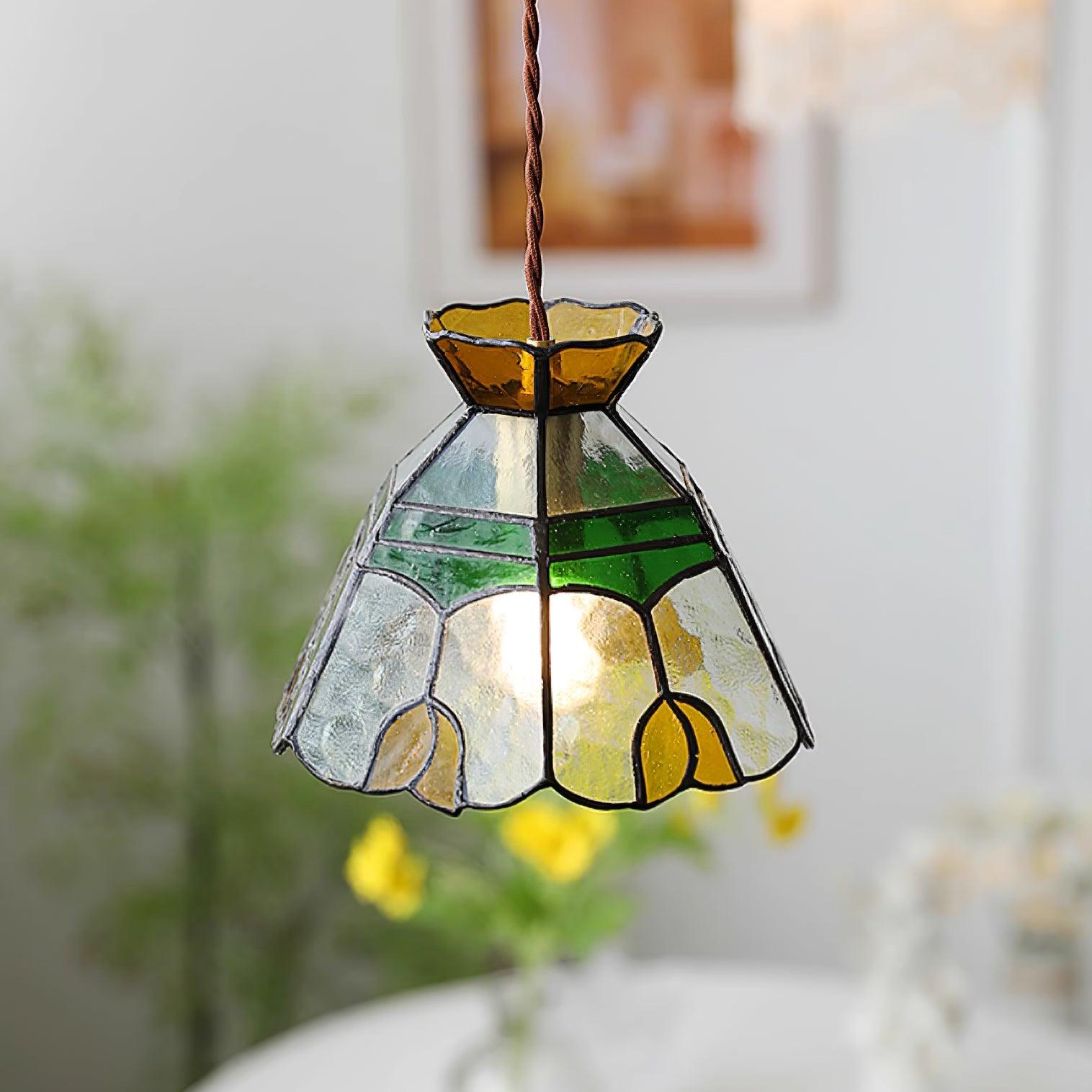 Warm Ambience Stained Glass Pendant Lamp