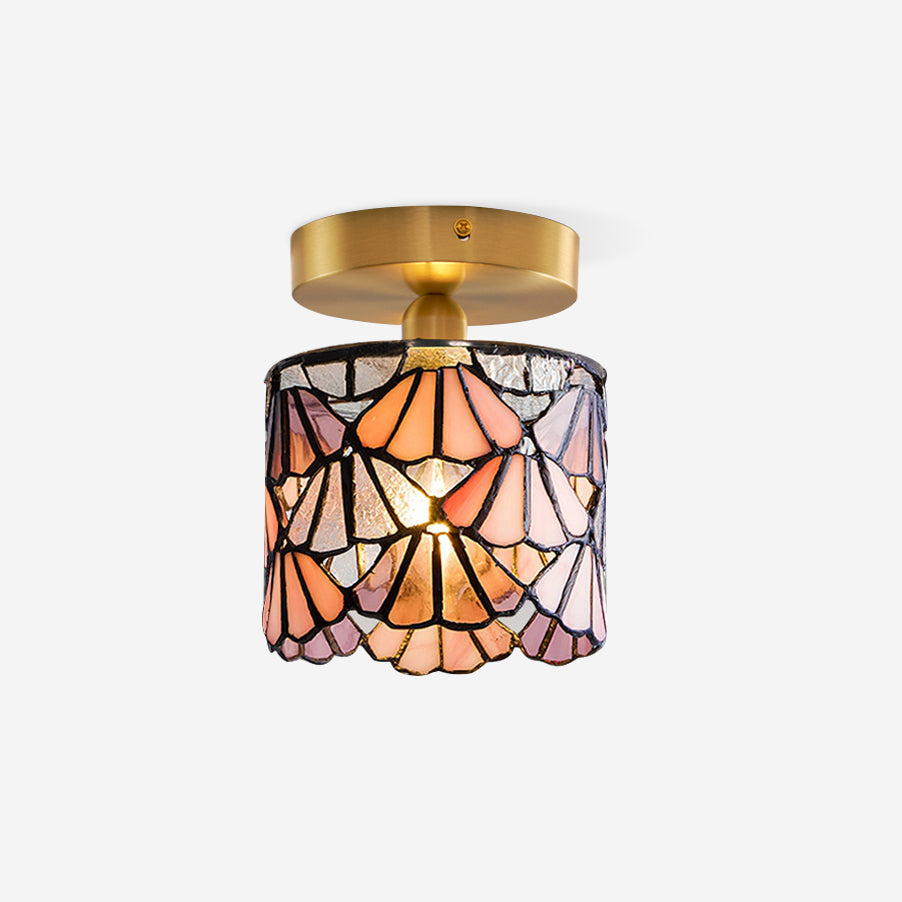 Stained Glass Shade Bloom Glass Ceiling Light