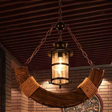 Living and Dining Brown Wood Pendant Light