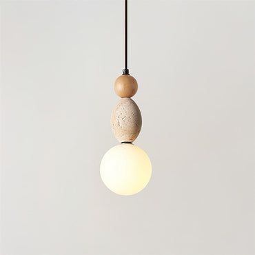 Glass Travertine Dimmable Triple Sphere Pendant Light