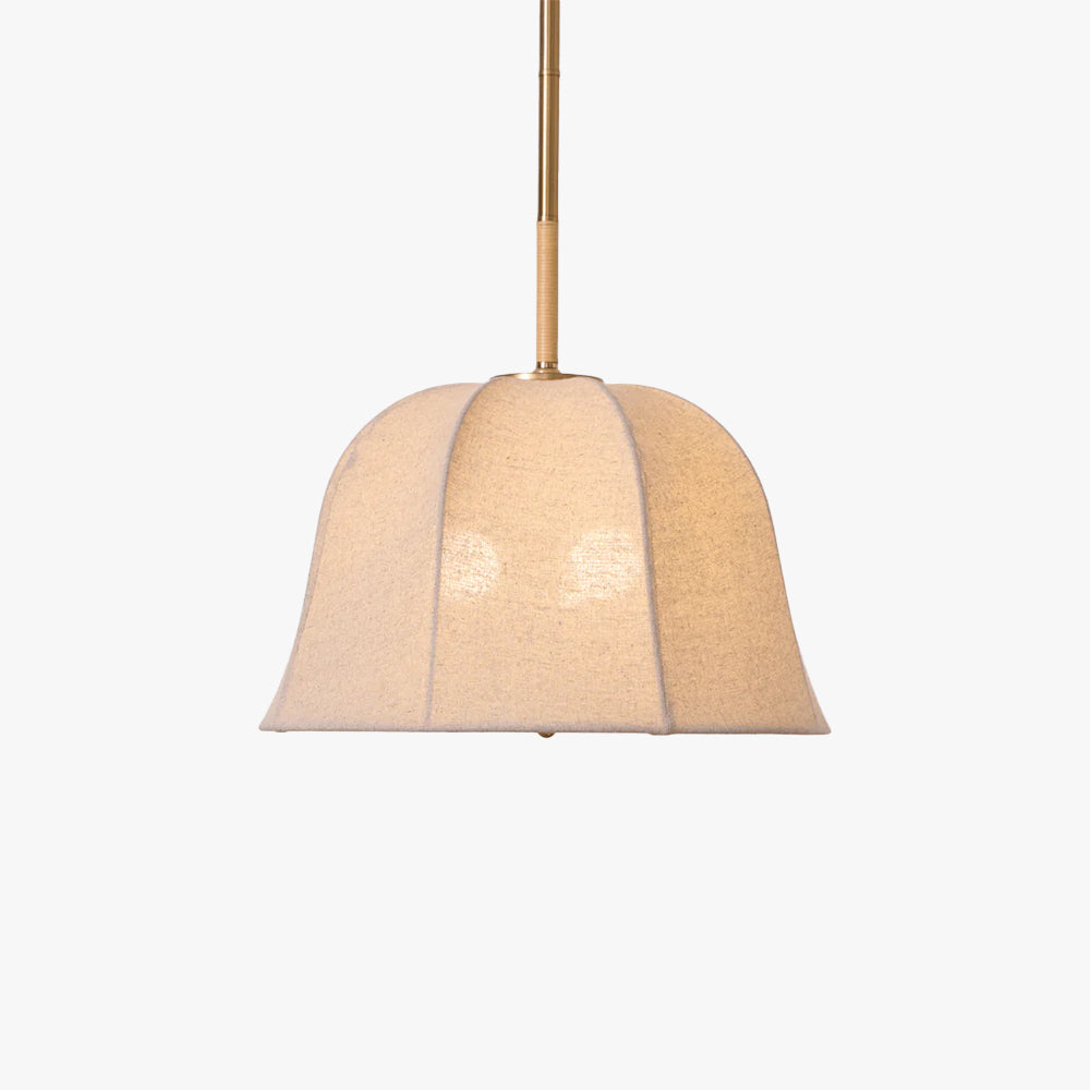 Cozy Warm Glow Fabric Bell Shade Pendant Light