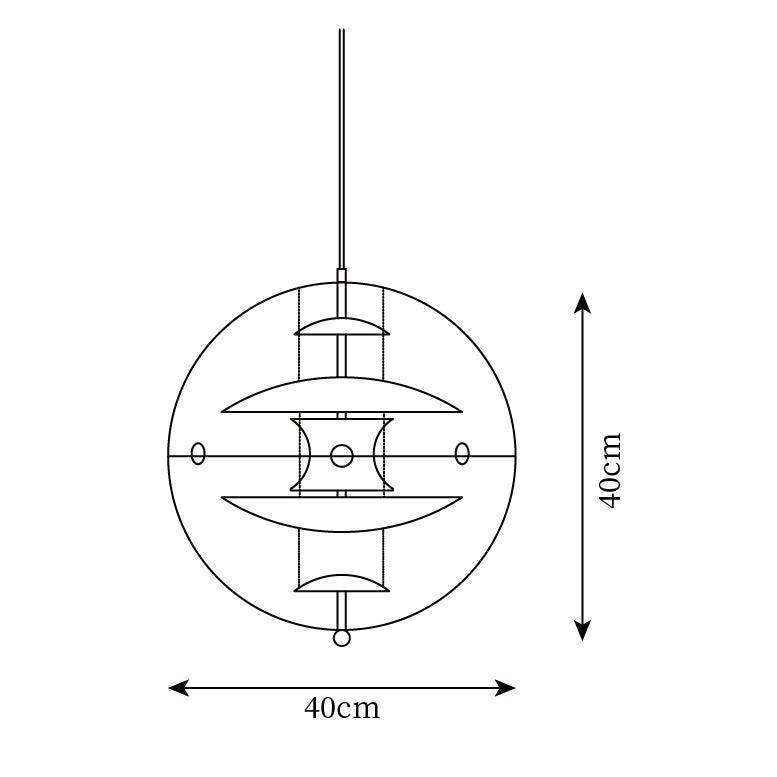 Clear Globe And Floating Geometric Layers Pendant Lamp