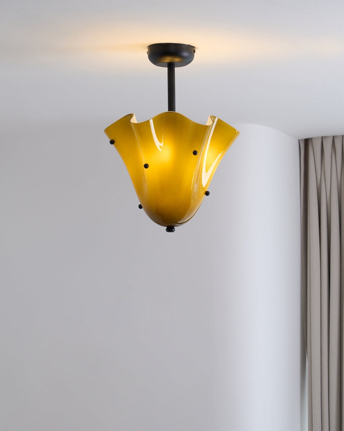 G9 Socket Art Glass Semi Flush Ceiling Light