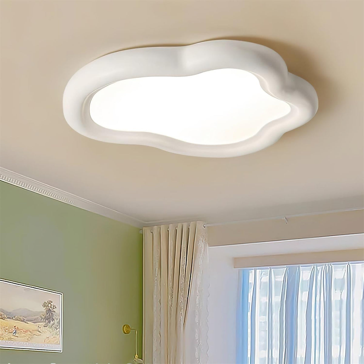 Integrated LED Warm White Resin Cloud Ceiling Light