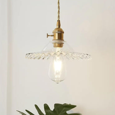 Soft Ambient Glow Pendant Lamp With Ruffled Glass Shade