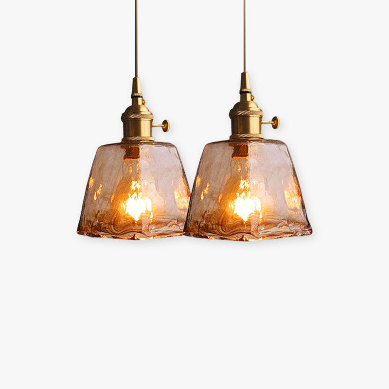 Vintage Glow Brass And Glass Zina Pendant Light