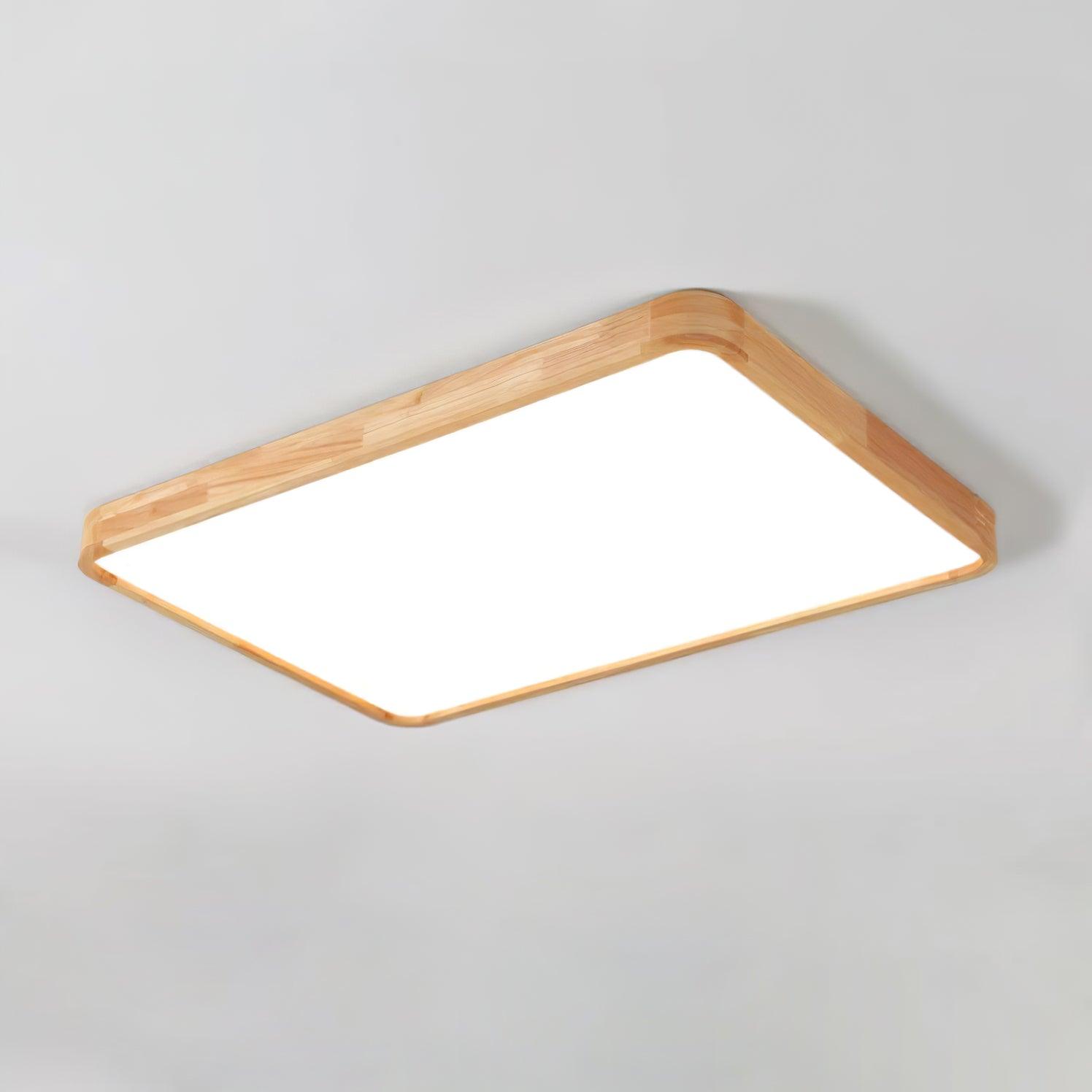 Adjustable LEDs And Acrylic Shade Geometric Wooden Ceiling Light