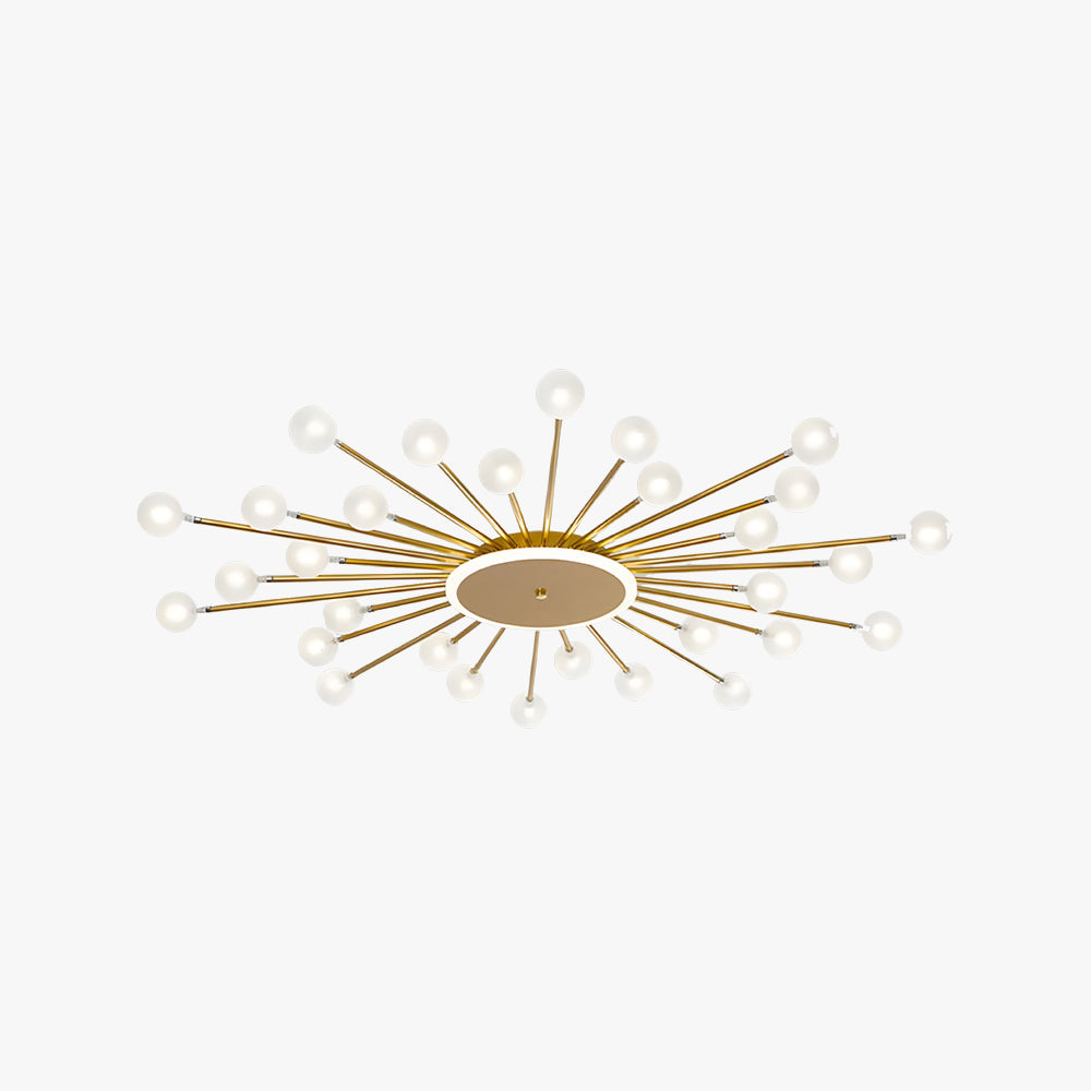 Gold and Black Nordic Metal LED Flush Ceiling Light for Living Room