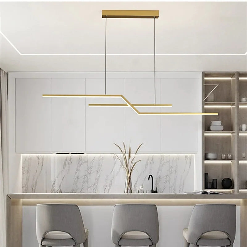 Pendant Light For Living Room Ambience Black Gold Linear