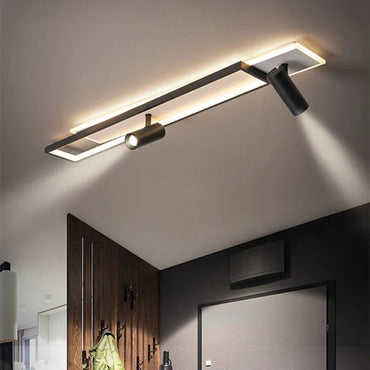 Matte Black Double Panel Adjustable Ceiling Spotlight