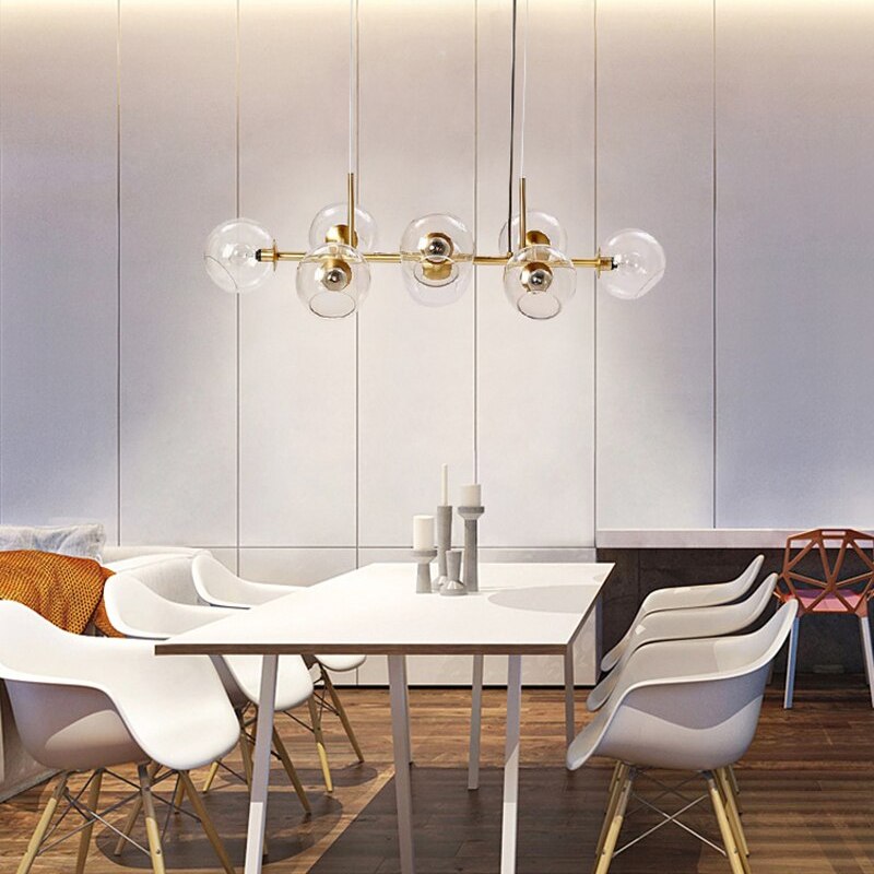 Pendant Light with Glass Globe for Ambient Living Room Ambiance