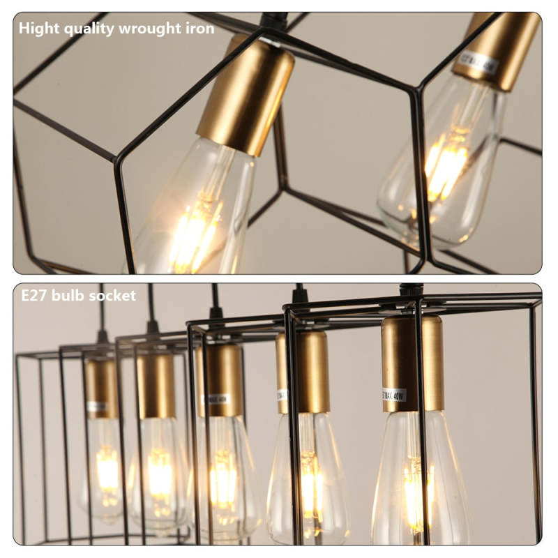 Rustic Geometric Black Finish Pendant Light For Ambient Glow