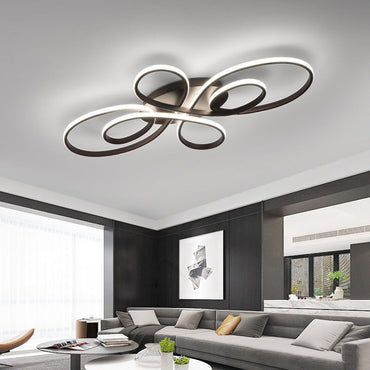 Dimmable Two Tone Modern LED Multi Ring Flush Mount Ceiling Light