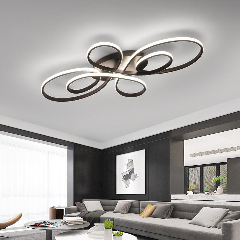 Dimmable Two Tone Modern LED Multi Ring Flush Mount Ceiling Light