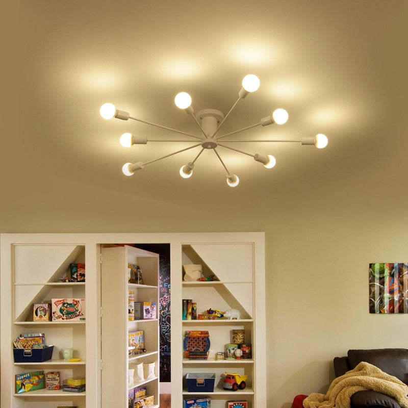 Dimmable Multi Head LED Flush Mount Ceiling Light 6 8 10 Heads