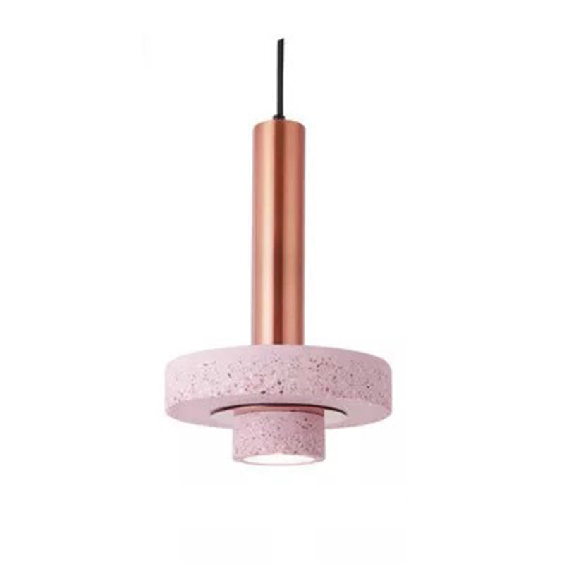 Art Deco Pendant Light With Terrazzo Accents And Colorful LED