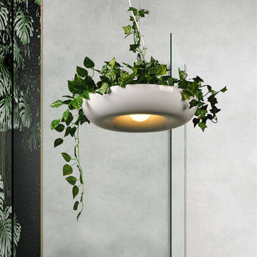 Warm Glow Lacquered Metal Round Pendant Light