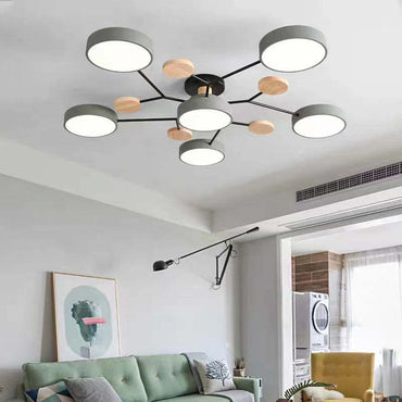 Living Room And Dining Area Ceiling Light Wooden Round