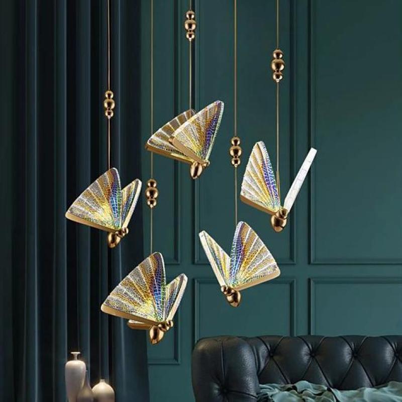 Pendant Light For Ambient Lighting Art Deco Butterfly