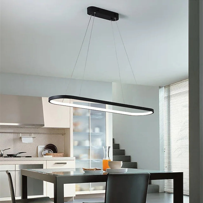 Minimalist Oval Pendant Light Featuring Warm Glow