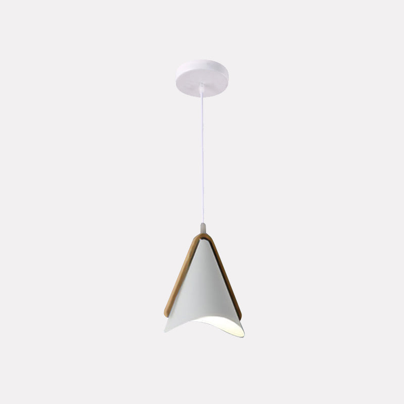 Warm Ambience Cone Metal and Wood Pendant Light