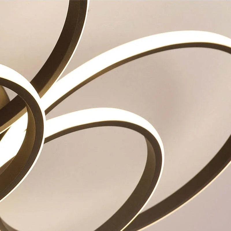 Black And White LED Ceiling Light Overlapping Circle