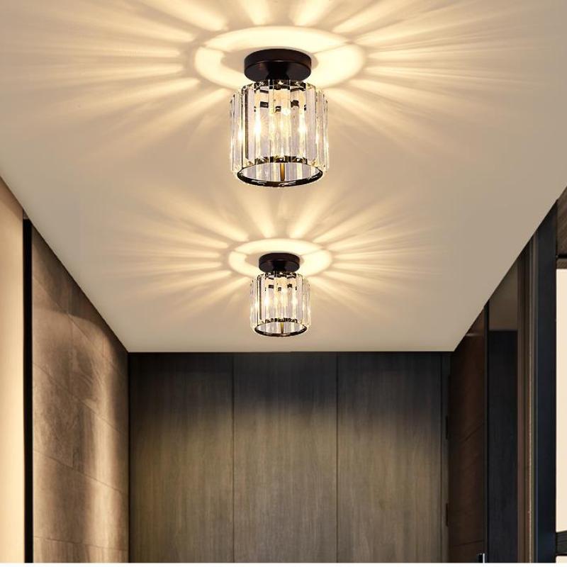 Three Colour Temperatures Crystal Metal Flush Mount Ceiling Light
