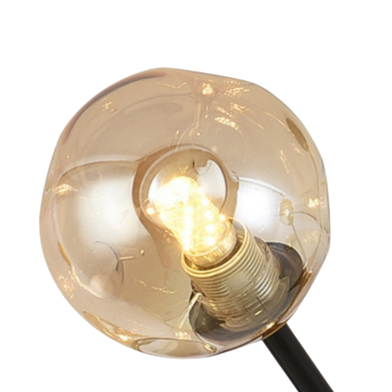 Pendant Light With Elegant Art Deco Flair Amber Glass Bubble