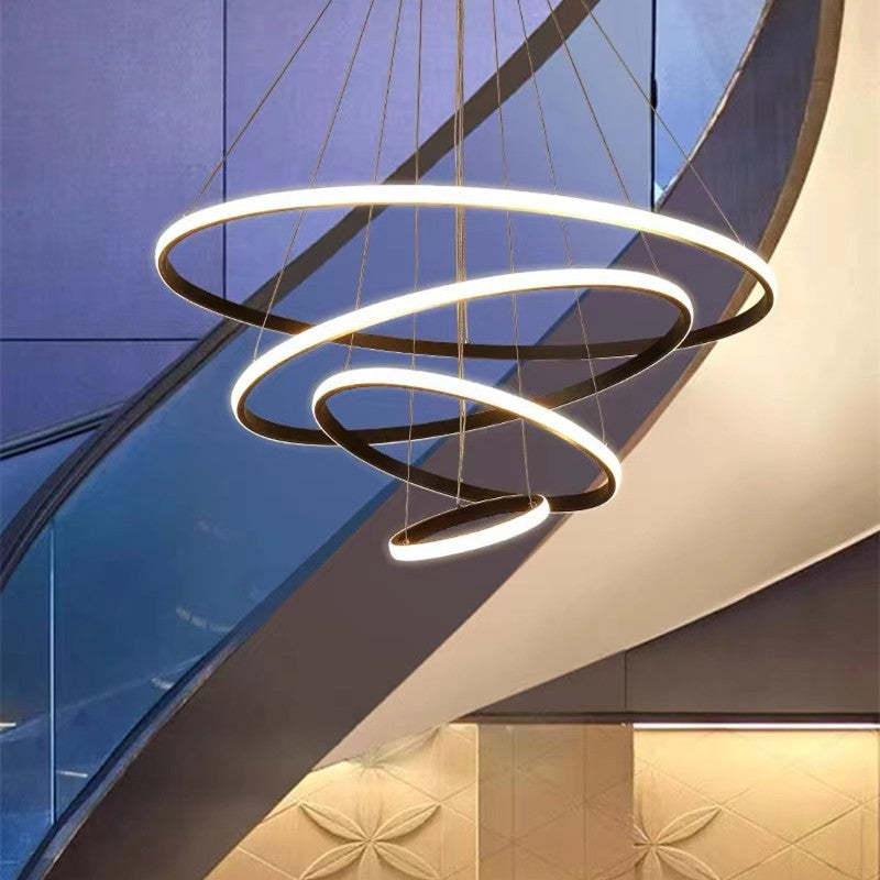 Adjustable Rings Dimmable Ring Pendant Light