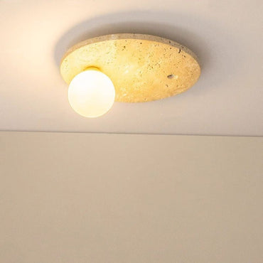 Modern Glass and Metal Globe Flush Mount Ceiling Light for Living Room