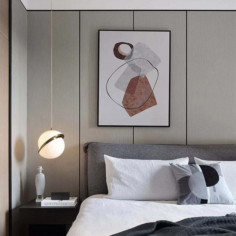 Gold and White Warm Glow Minimalist Pendant Light