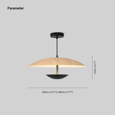 Pendant Light Wood Finish Nordic LED Frisbee