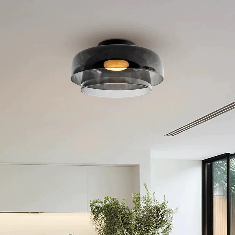 Modern Minimalist Luma Glass Flush Mount Ceiling Light