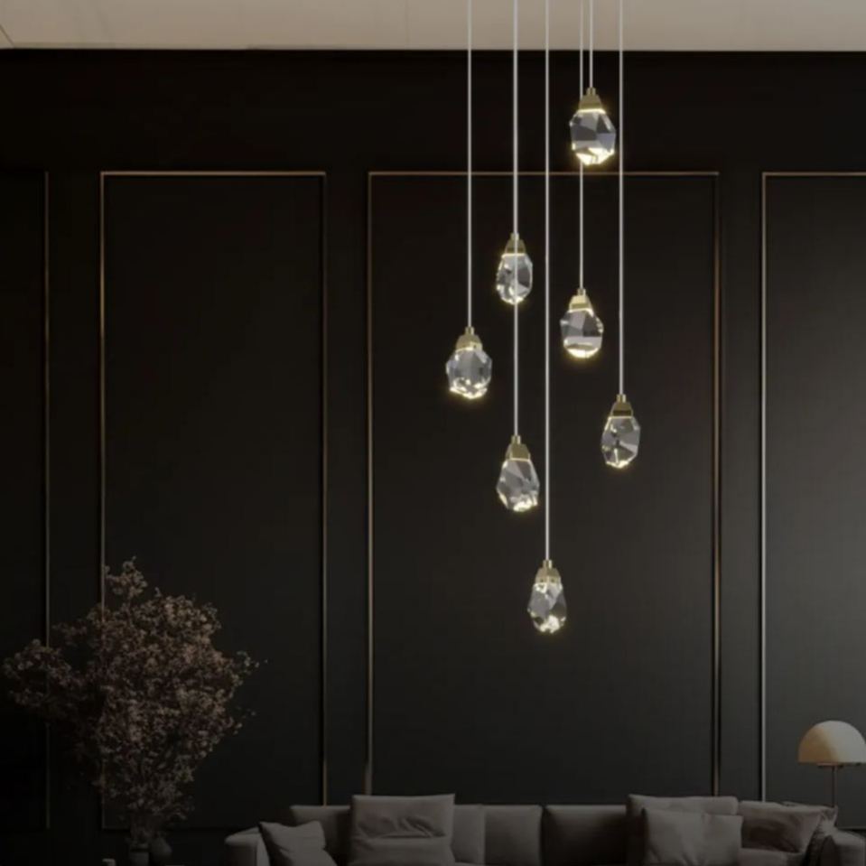 Gold Finish Metal and Glass Luxe Ball Pendant Light