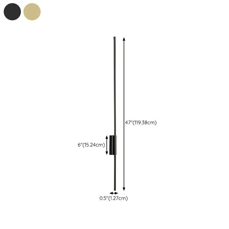 Black Brass Modern Wall Linear Light For Bedroom