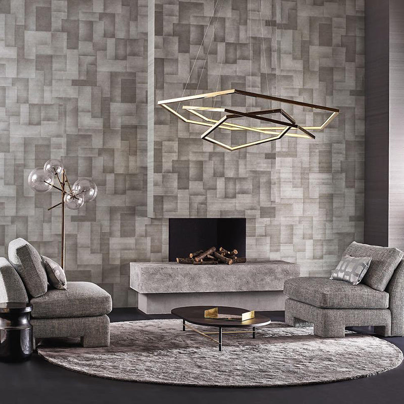 Gold Finish Geometric Metal Pendant Light