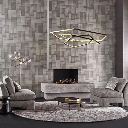Gold Finish Geometric Metal Pendant Light