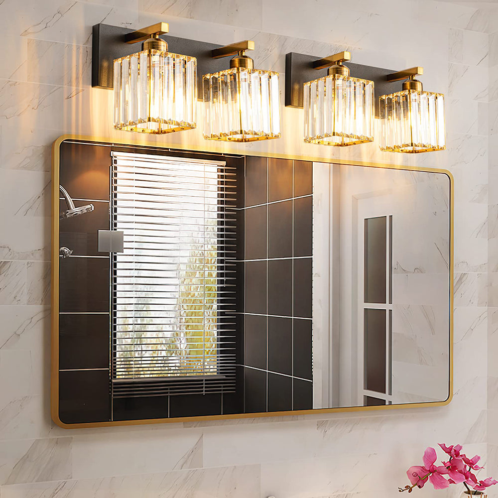 Metal And Crystal Gold Vintage LED Wall Lamp For Mirror