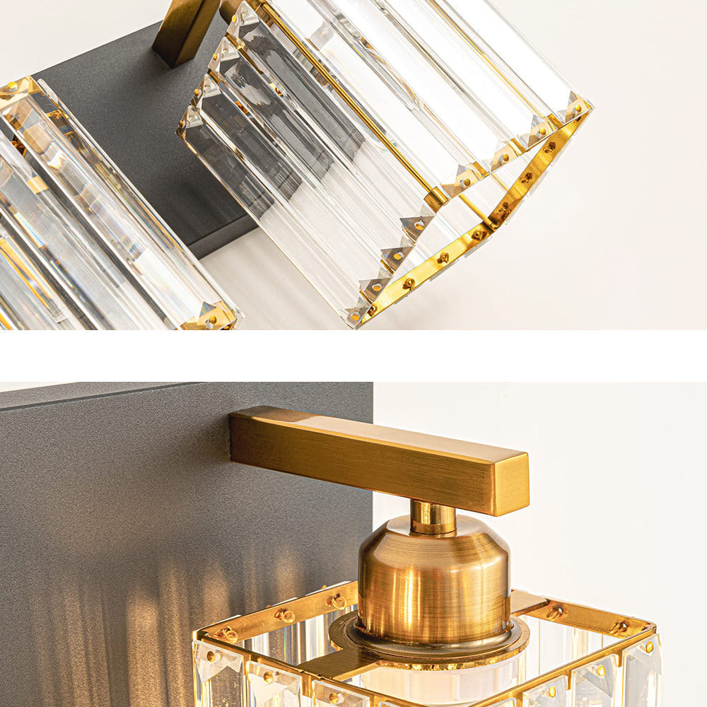 Metal And Crystal Gold Vintage LED Wall Lamp For Mirror